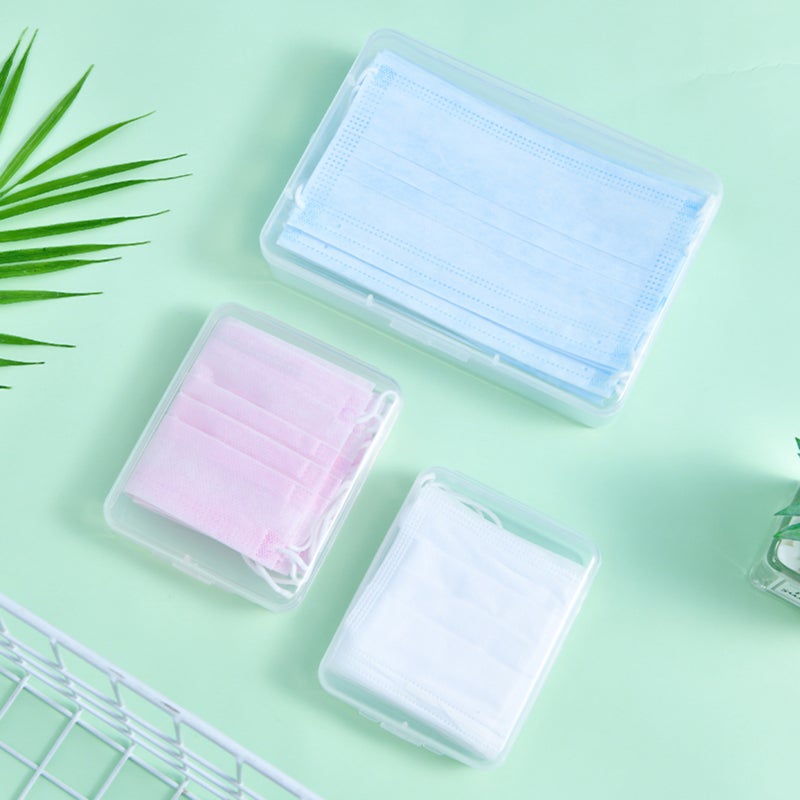 Disposable Mask Storage Box Large High-Durability PP Material With Protective Cover - Transparent Design Facial-Mask Case for On-the-Go Home Use - Image 2