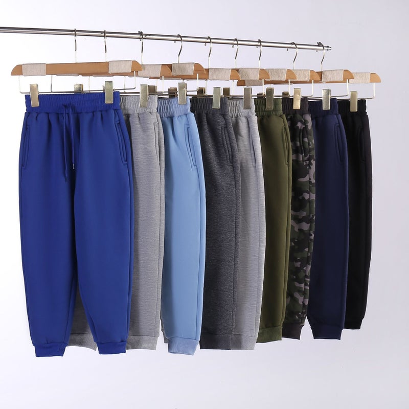 Children'S Fleece-Lined Pants Outer Wear Boys' Sweatpants Girls' Sports Pants Thickened One-Piece Fleece Mid-Large Children'S Warm Pants - Image 4