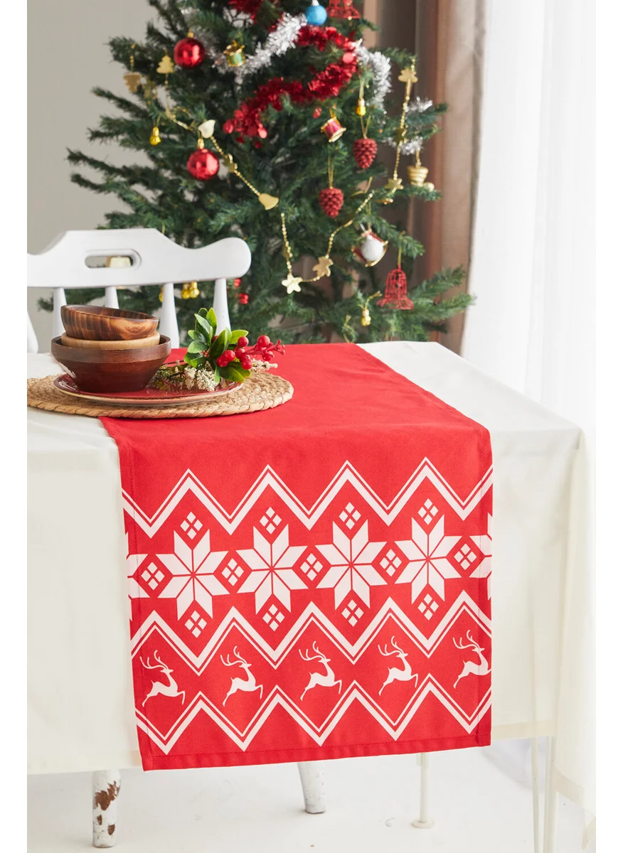 Ays Home Red Snowflake New Year Christmas Runner