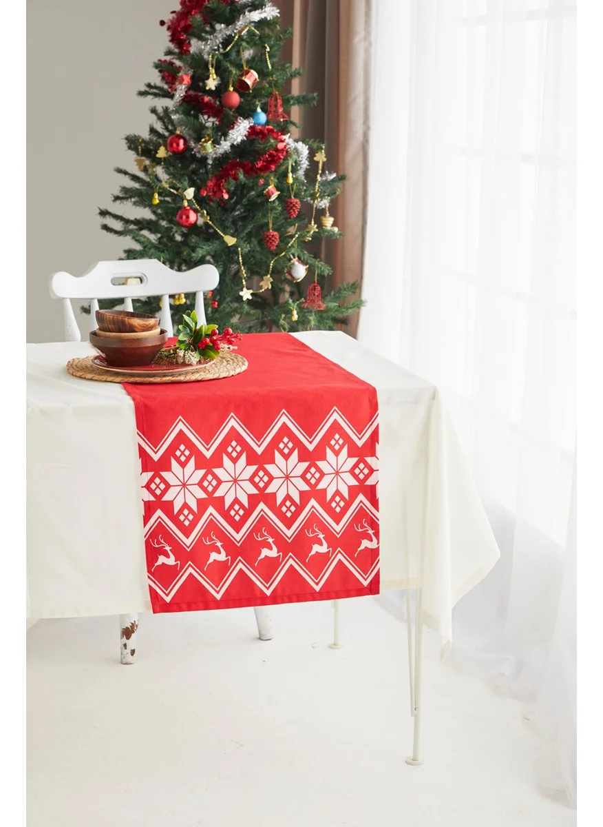 Ays Home Red Snowflake New Year Christmas Runner