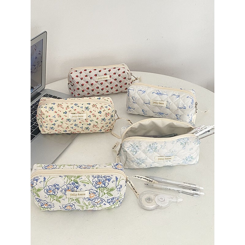 Ins Han-Style Fresh-Style Floral Mummy Bag Large Capacity Cosmetics Storage Bag Female Student Multi-Functional Clutch Bag - Image 4