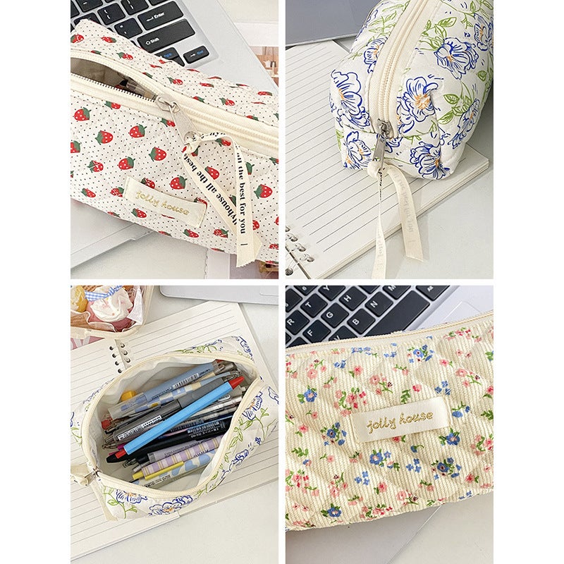 Ins Han-Style Fresh-Style Floral Mummy Bag Large Capacity Cosmetics Storage Bag Female Student Multi-Functional Clutch Bag - Image 5