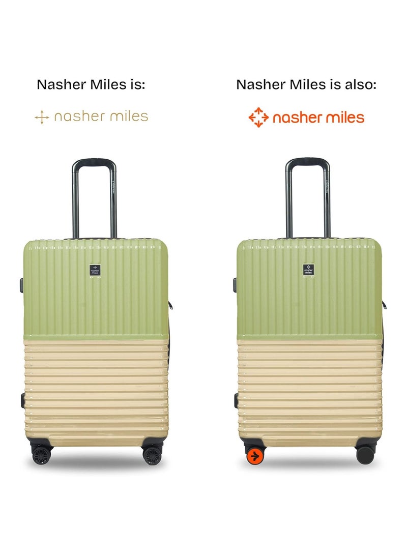 nasher miles Nasher Miles Istanbul Hard-Sided ABS and PC Luggage Set of 3 | 55cm, 65cm & 75cm | 8 Wheels Small, Medium & Large Trolley Bag for Travel | Suitcase (Green Yellow)  - Image 2