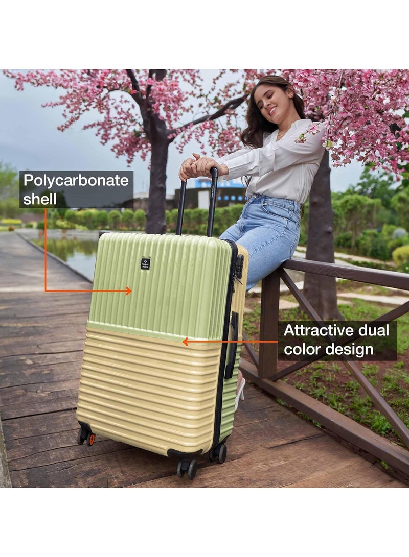 nasher miles Nasher Miles Istanbul Hard-Sided ABS and PC Luggage Set of 3 | 55cm, 65cm & 75cm | 8 Wheels Small, Medium & Large Trolley Bag for Travel | Suitcase (Green Yellow)  - Image 3