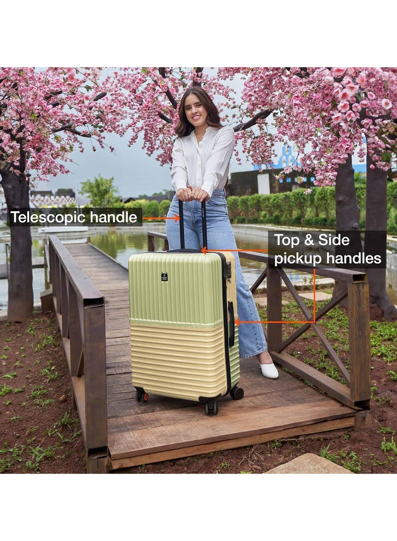 nasher miles Nasher Miles Istanbul Hard-Sided ABS and PC Luggage Set of 3 | 55cm, 65cm & 75cm | 8 Wheels Small, Medium & Large Trolley Bag for Travel | Suitcase (Green Yellow)  - Image 5