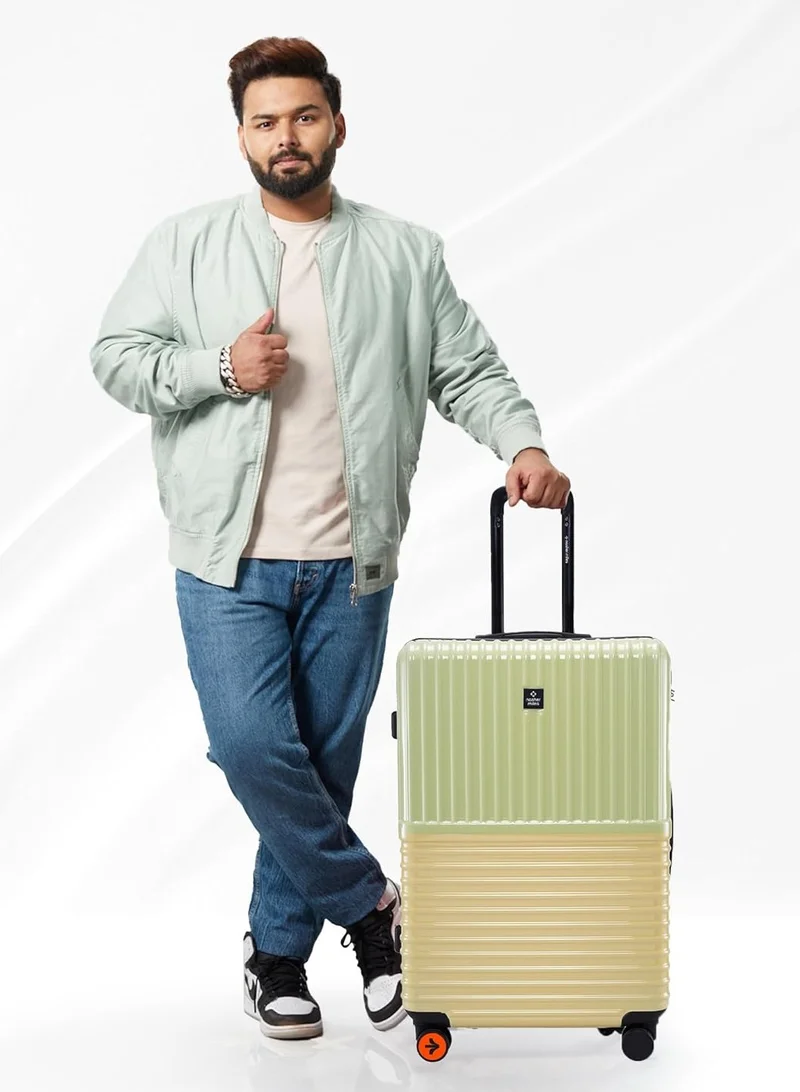 nasher miles Nasher Miles Istanbul Hard-Sided ABS and PC Luggage Set of 3 | 55cm, 65cm & 75cm | 8 Wheels Small, Medium & Large Trolley Bag for Travel | Suitcase (Green Yellow)