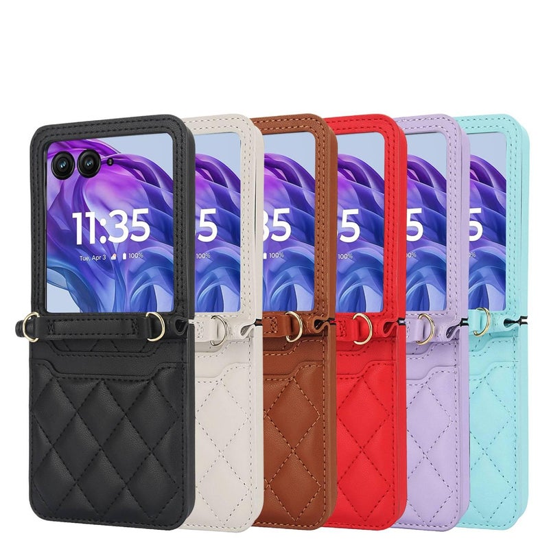 Protective PC for OPPO Find N3 Flip with Card Holder and Anti Fingerprint in White for Travel - Image 2