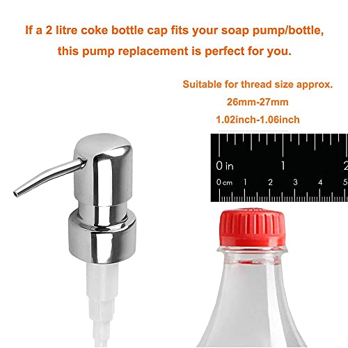Bath Guru Stainless Steel Liquid Soap Dispenser Replacement Pump - Pack of 2 (for Soap/Lotion) - Image 4