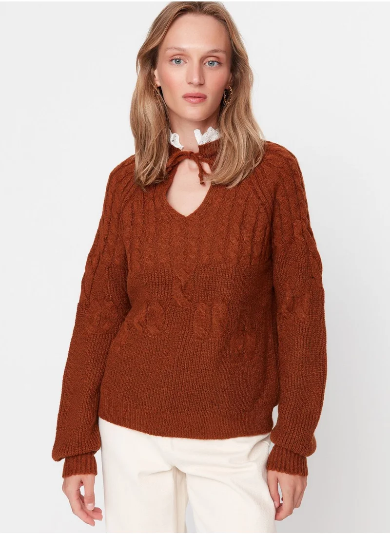 trendyol Block Chain Knitted Sweater