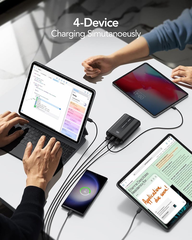 VRURC Powerbank, 22.5W Power Bank 20000mAh, PD & QC 3.0 Fast Charging USB C Portable Charger, 4 Output 3 Input Battery Pack with LED Display Compatible with iPhone 17 16 15 14 13 12 Pro/Max Xiaomi - Image 3