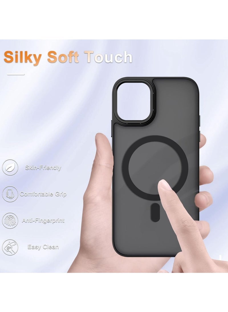 Raxoom iPhone 11 Case, Matte Magnetic Phone Case with 1 Screen Protector, Compatible with Magsafe, Translucent Frosted Slim Shockproof Protective Cover for iPhone 11 6.1 inch, Black - Image 4