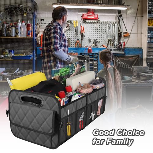 Deosk Car Trunk Organizer for SUV, Car Organizers and Storage with 6 Pocket, Car Accessories for Women/Men 50L Waterproof Polyester Trunk Organizer(Medium,Charcoal) - Image 5