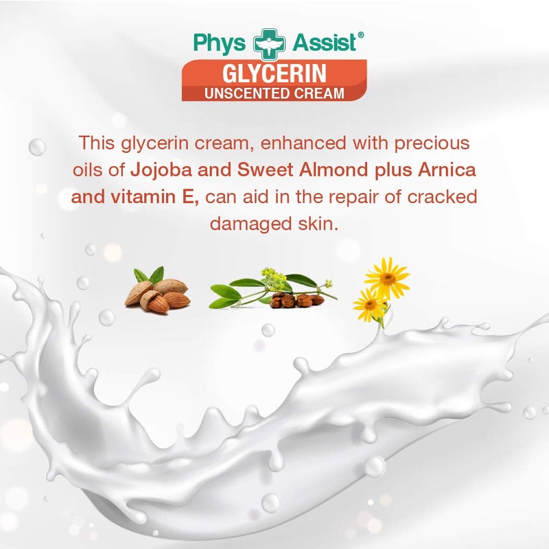 PhysAssist Oncology Glycerin Unscented Moisturizer Cream for Dry Stressed Skin. Designed for those with Fragrance Intolerances after Radiation and Chemo Treatments. 4 Oz jar. - Image 5