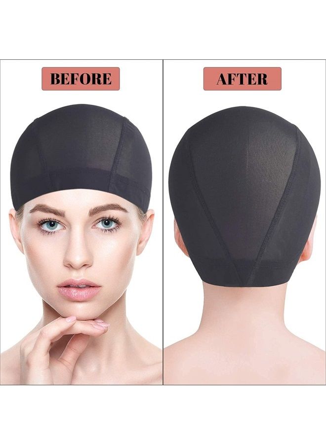 Smilco Mesh Dome Cap for Wig Making 6 Pack Stretchable Dome Mesh Lace Front Wig Caps for Women （Black） - Image 2