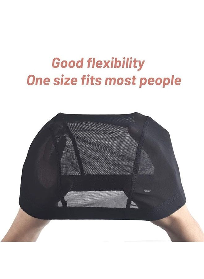Smilco Mesh Dome Cap for Wig Making 6 Pack Stretchable Dome Mesh Lace Front Wig Caps for Women （Black） - Image 3