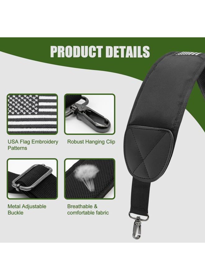 BAIRBRE Golf Bag Shoulder Strap Replacement Single Padded Shoulder Strap Adjustable Golf Bag Strap Waterproof Star Golf Bag Backpack Straps Black - Image 3