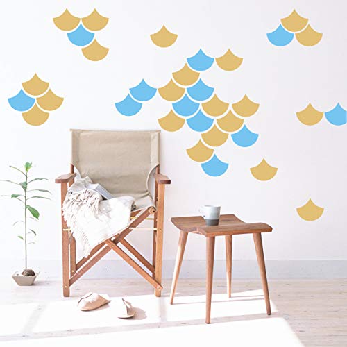 GESTYZ 40 Pcs Mermaid Scale Wall Decal, Nursery Decor, Geometric Decals, Modern Wall Decals, Unique Wall Decor for Kids, Wall Decals for Girls Boys Room(Y06) (Matte Gold) - Image 3