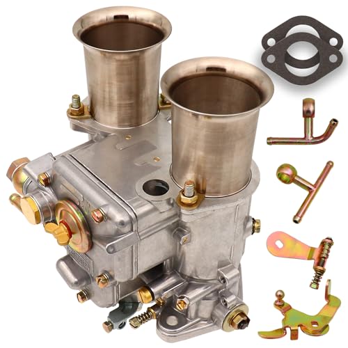 THUNDERMINGO 2 Barrel Carburetor For Weber 45 DCOE 45mm side draft Twin Choke Carb Fit with 4CYL 6CYL 8V L28 Engines, Replace Datsun 240 260 280Z MGB Toyota carb with Gaskets "T" Fuel inlet, Part Number19600.060 - Image 2