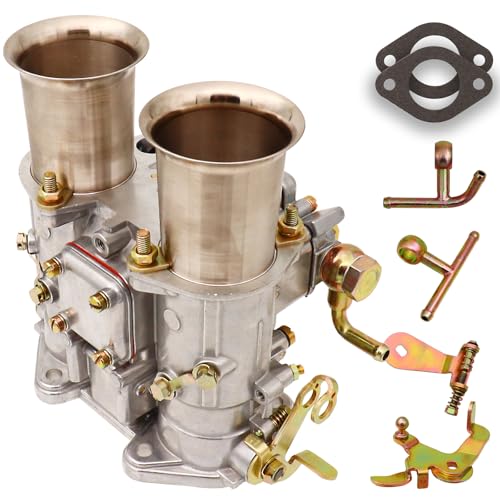 THUNDERMINGO 2 Barrel Carburetor For Weber 45 DCOE 45mm side draft Twin Choke Carb Fit with 4CYL 6CYL 8V L28 Engines, Replace Datsun 240 260 280Z MGB Toyota carb with Gaskets "T" Fuel inlet, Part Number19600.060 - Image 4