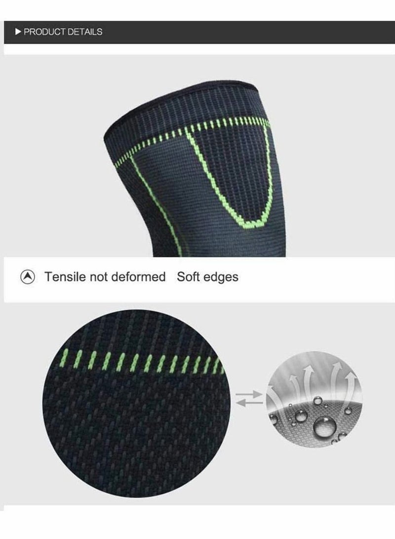 SYOSI أكمام ضاغطة لدعم الركبة للساق بالكامل للنساء بأكمام طويلة قابلة للتمدد لحماية الركبة الرياضية للرجال والجري وكرة السلة وكرة القدم وركوب الدراجات 1 قطعة (متوسطة) - Image 3