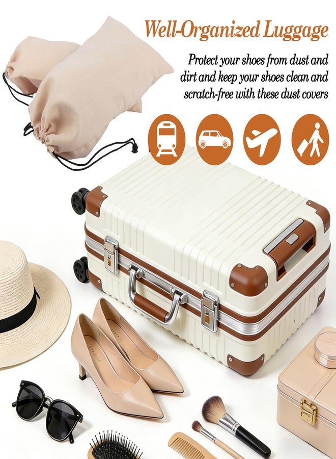 Klmnop 8 Pcs Single Shoe Bags for Travel, 9x18 Inch Suede Fabric Drawstring Shoe Storage Bags, Dust Bags for Packing in Suitcase, Luggage, Home Organization(Khaki) - Image 5