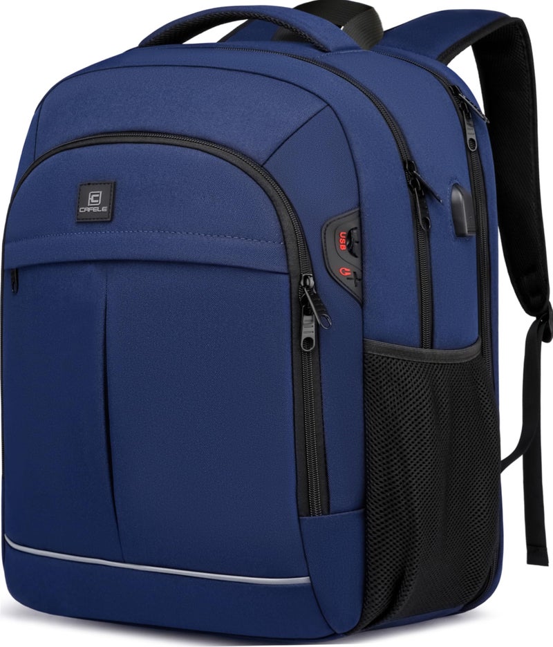 CAFELE Backpack,Travel Backpack,School Backpack, 17.3 Inch Business Laptop Backpack with USB Charging Port,TSA Water Resistant College Bookbag Gifts for Men Women Boys Teen,Blue - Image 1