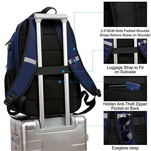 CAFELE Backpack,Travel Backpack,School Backpack, 17.3 Inch Business Laptop Backpack with USB Charging Port,TSA Water Resistant College Bookbag Gifts for Men Women Boys Teen,Blue - Image 5