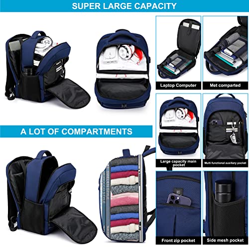 CAFELE Backpack,Travel Backpack,School Backpack, 17.3 Inch Business Laptop Backpack with USB Charging Port,TSA Water Resistant College Bookbag Gifts for Men Women Boys Teen,Blue - Image 2