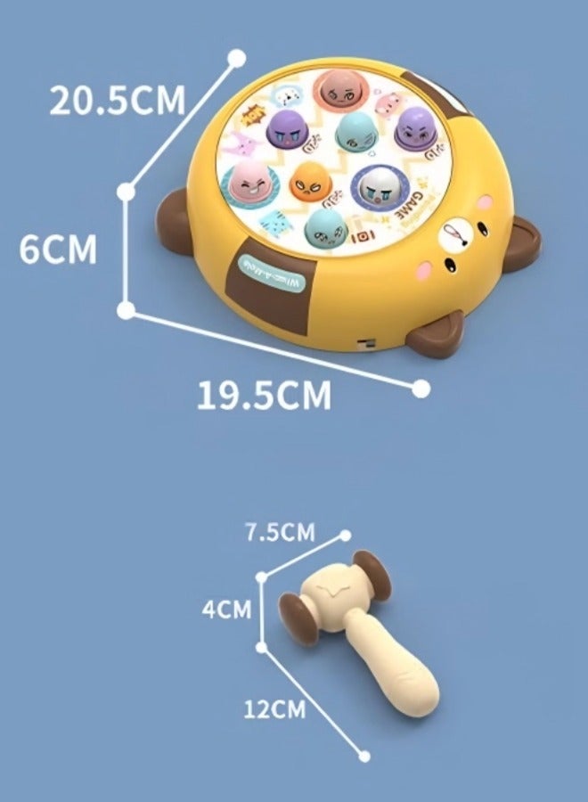Baby Early Education Beating Toys，whack a Mole Game, Pounding Toy with 1 Hammer, Early Developmental Toy, Toddler Sensory Toys for Age 1+ Years Old Boy and Girl, Unique Fun Gift for Children（yellow） - Image 2