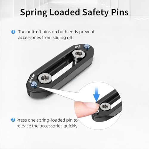 Nitze NATO Rail with Anti-Off Pins and 1/4" Screws (Length 57mm) - N49 - Image 3