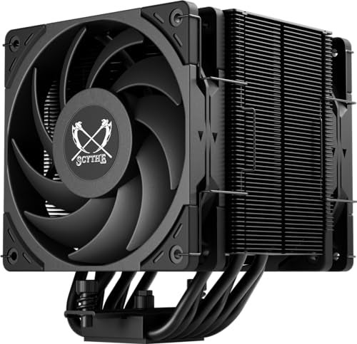 Scythe Mugen 6 Dual Fan Black Edition CPU Air Cooler, Intel LGA1700, LGA1151, AMD AM5, AM4 Support,120mm, Single Tower, Aluminium Top Cover (Mugen 6 Dual Fan Black Edition) (SCMG-6000DBE) - Image 1