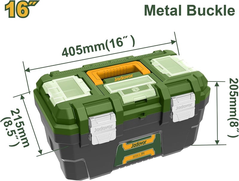 Jadever JDTB3316 Heavy-Duty Plastic Tool Box 16-Pieces - Image 2
