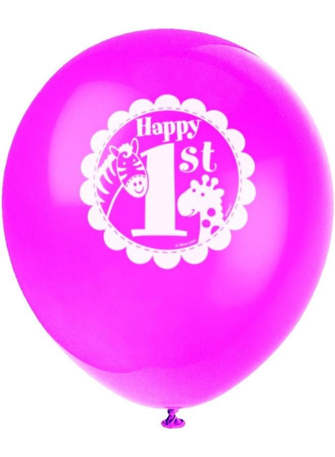 Unique 12" Pink Safari 1St Birthday Balloons - Image 4