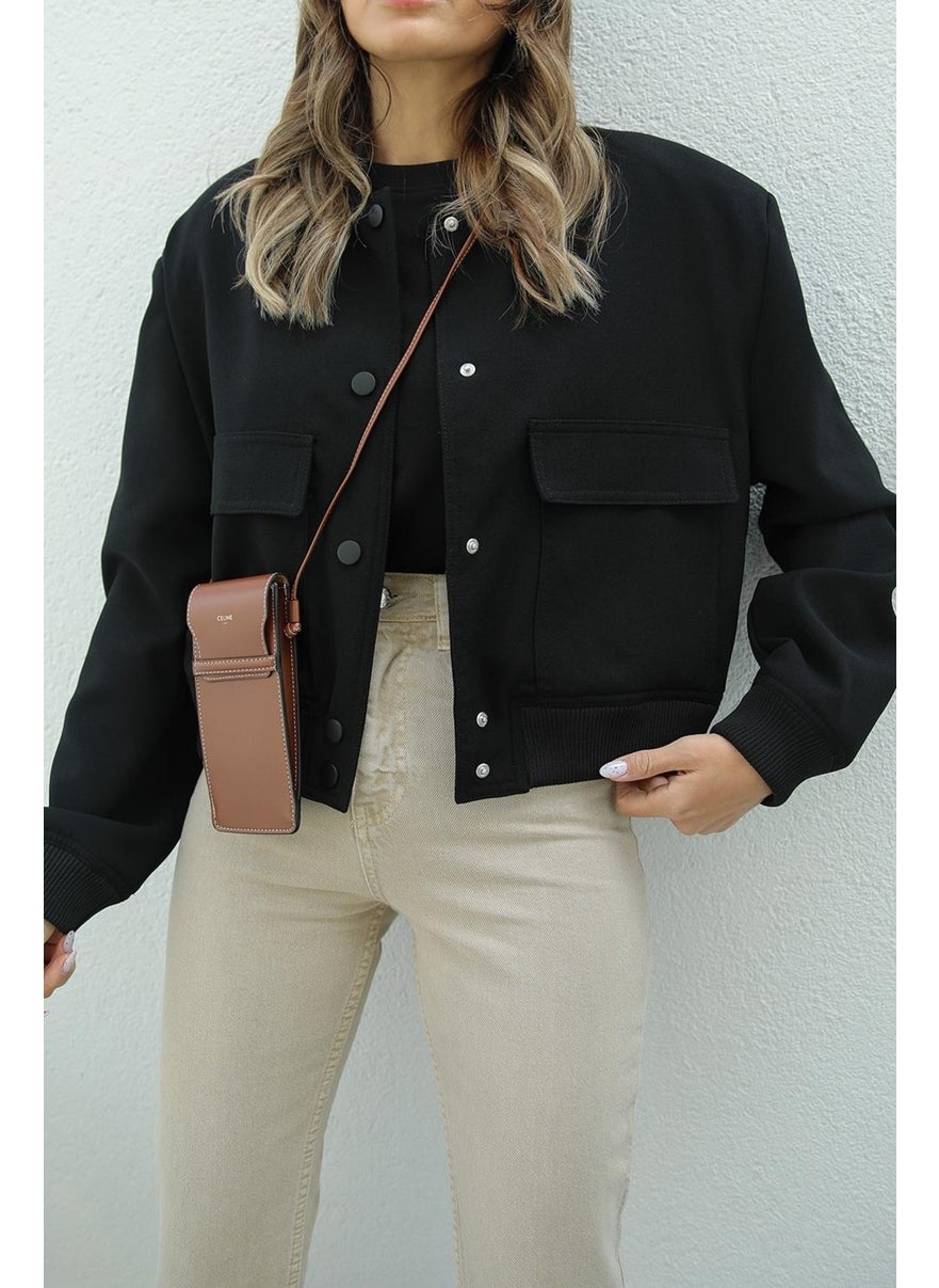 Havoş Havos Black Wide Pocket Bomber Jacket  - Image 5