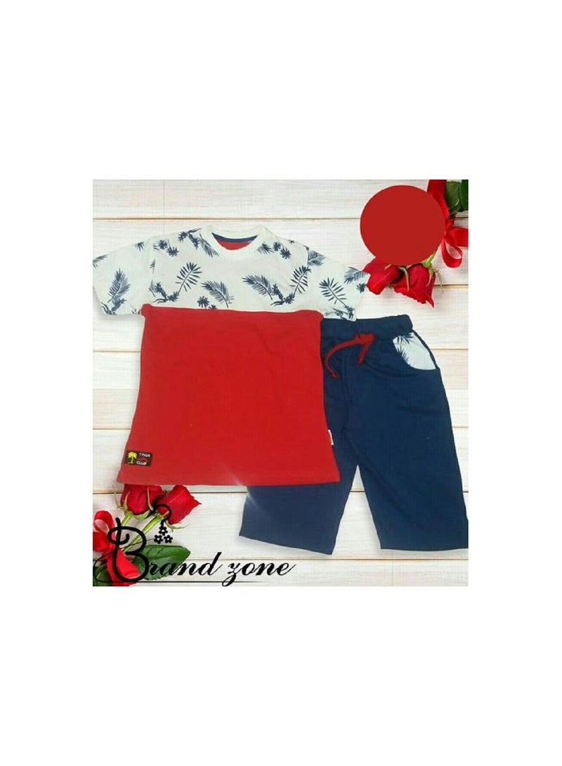 G.A.T Two-piece set with a round neck and short sleeves T-shirt and shorts 