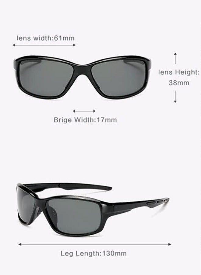 AZorb Polarized Sports Sunglasses Men TPEE Material Women Sun Glassess for Men's Sunglass Accessories UV400 Protection Fashion Shades Black Lens for Driving Cycling Fishing Traveling Running Black - Image 5