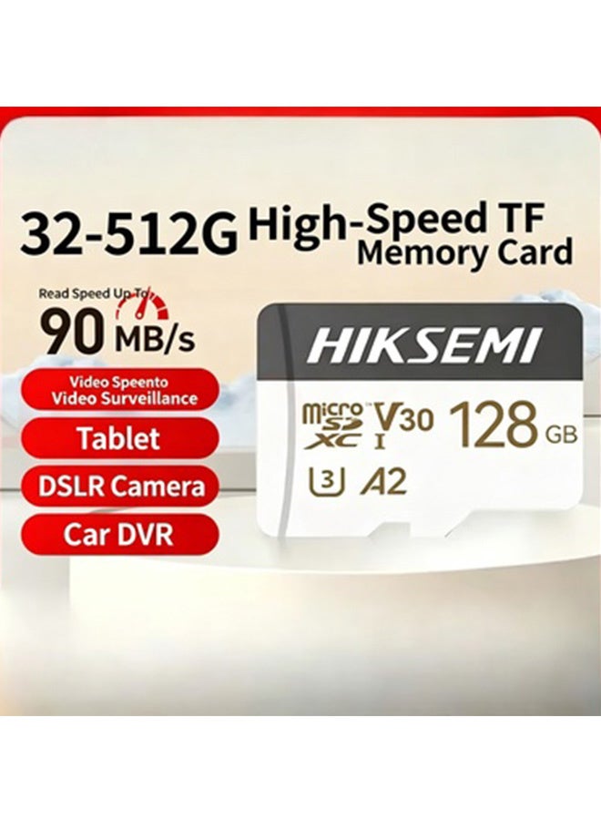 HIKSEMI 128GB Micro SDXC TF Card, A2 V30 U3 Surveillance Memory Card, Up to 90MB/s Read Speed, FAT32 Format Loop Recording Micro SD Card for Home IP Camera, Car DVR, DSLR Camera & Tablet - Image 2