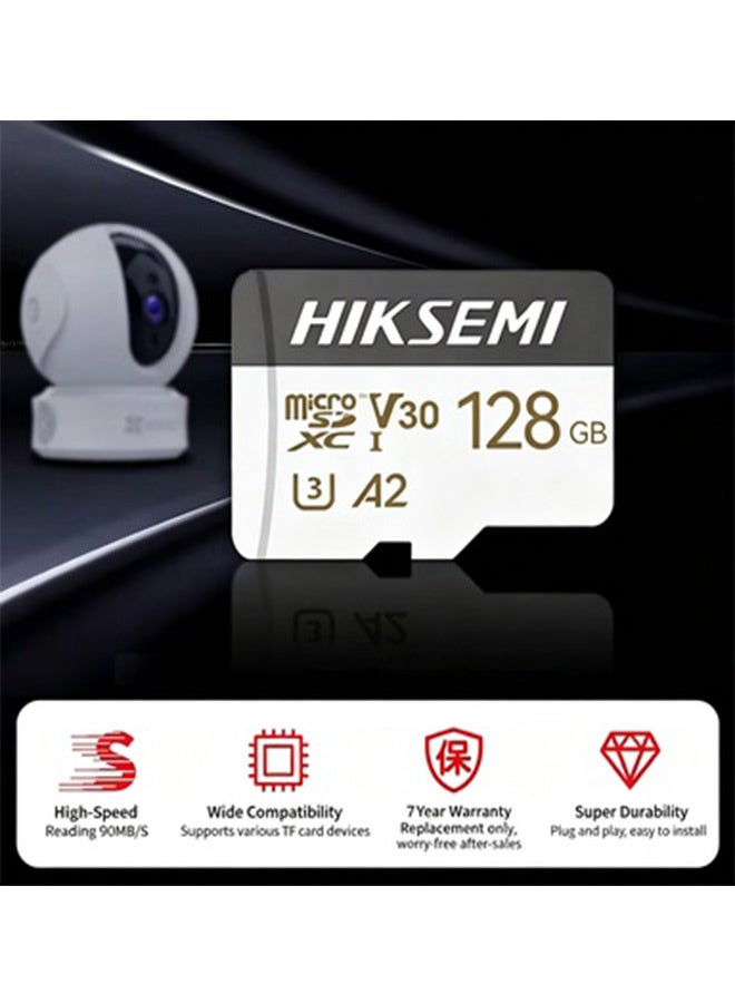 HIKSEMI 128GB Micro SDXC TF Card, A2 V30 U3 Surveillance Memory Card, Up to 90MB/s Read Speed, FAT32 Format Loop Recording Micro SD Card for Home IP Camera, Car DVR, DSLR Camera & Tablet - Image 3