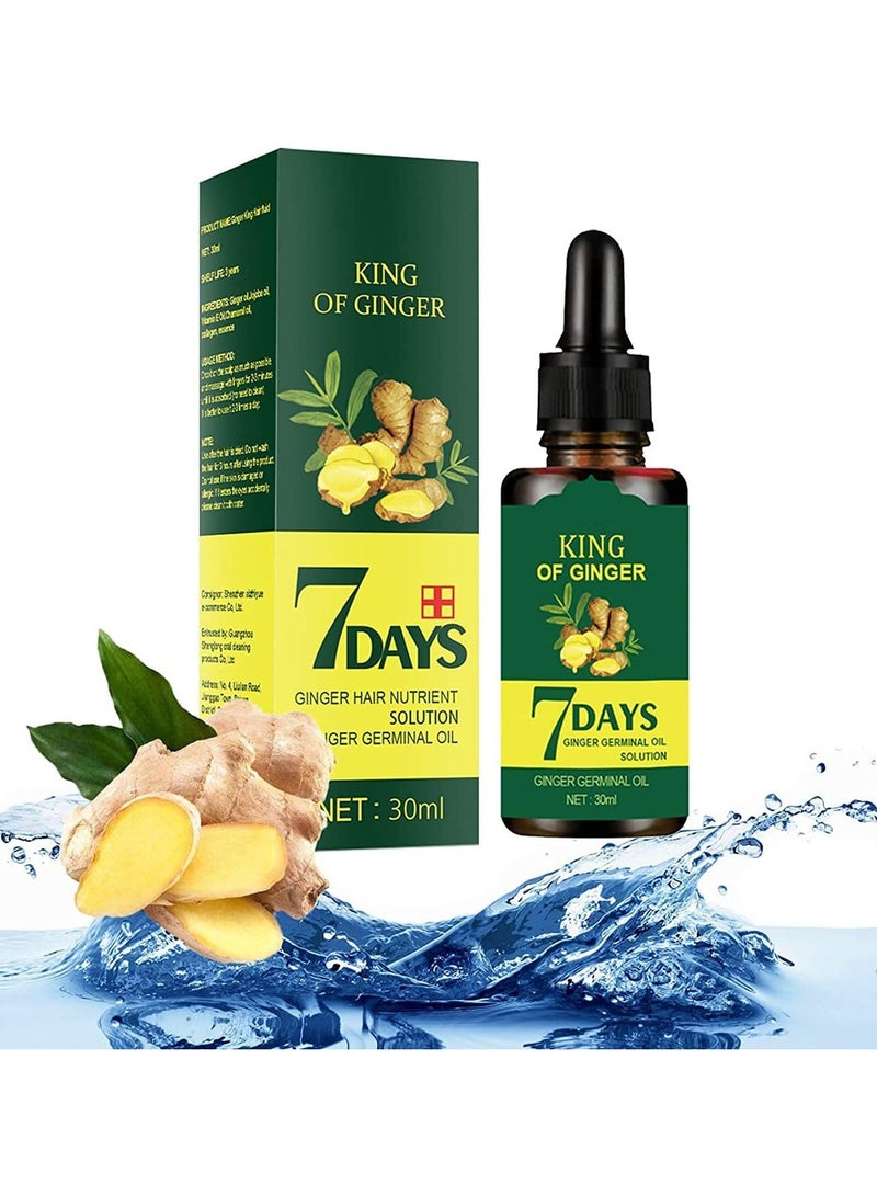 Jaysuing Hair Regrow 7 Day, Ginger Germinal Essential Oil Hair Growth Hair Loss Treatment Hair Care Hair Growth Serum for Men & Women, 30ML - Image 1