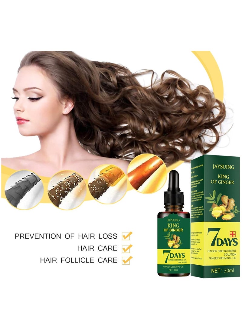 Jaysuing Hair Regrow 7 Day, Ginger Germinal Essential Oil Hair Growth Hair Loss Treatment Hair Care Hair Growth Serum for Men & Women, 30ML - Image 2