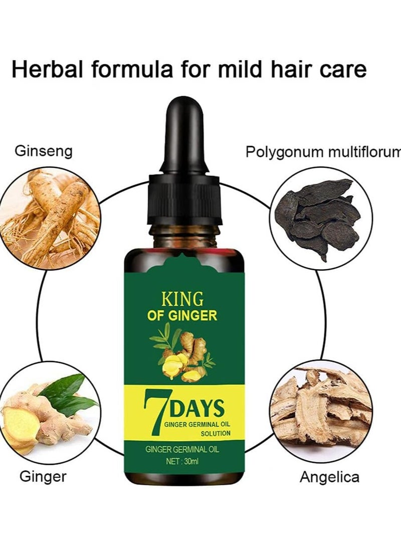 Jaysuing Hair Regrow 7 Day, Ginger Germinal Essential Oil Hair Growth Hair Loss Treatment Hair Care Hair Growth Serum for Men & Women, 30ML - Image 3