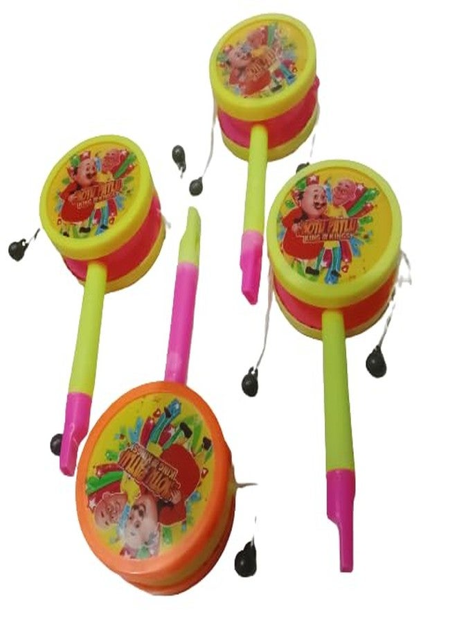 ZOKCY® (Pack of 4 Pcs Cute Small Damru Toy with Seeti Attach for Kids/Birthday Return Gift/Toy for Child/Damru for Kids Age 3,4,5,6,7,8 - Image 4