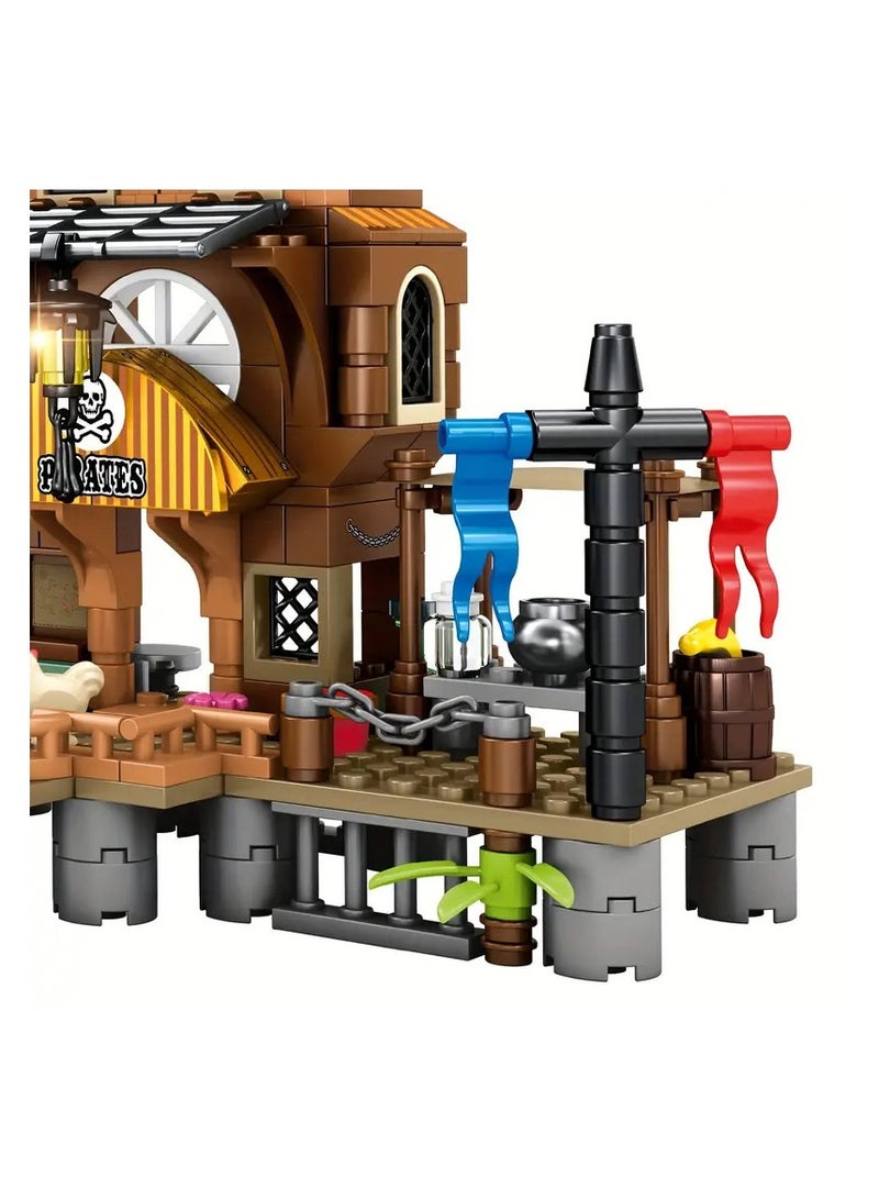 675pcs Island Pier Pirate Ship Treasure Chest Puzzle Assembly Building Block Toys - Image 4