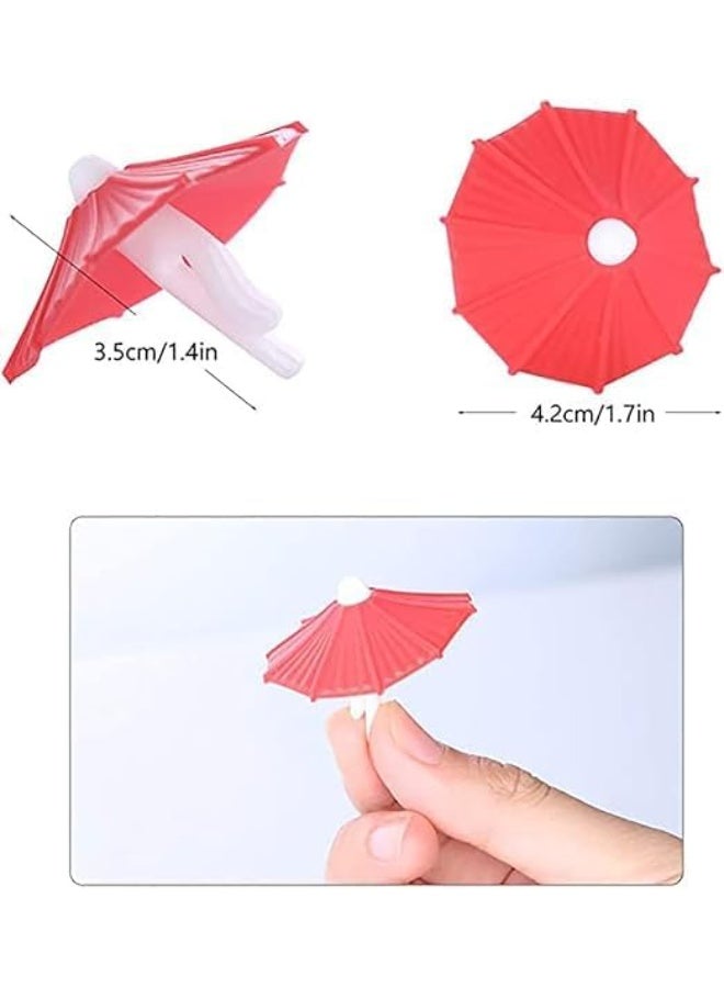 6 Pack Umbrella Drink Markers, Umbrella Sticks, Wine Glass Charms, Silicone Drink Glass Markers, Tasteless and Safe, for Summer Hawaiian Cupcake Toppers Tropical Wedding Party Decor - Image 2