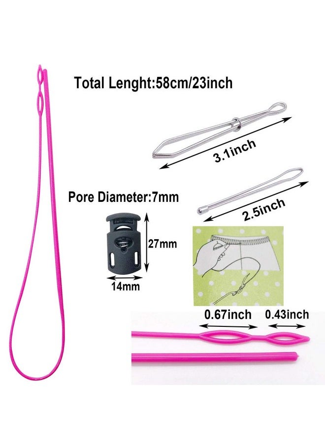 Luckkyme - 24Pack Replacement Drawstrings Drawcords 8 Pieces Cord Locks For Pants Sweatpants Hoodies Scrubs Jackets Shorts With 3 Pieces Drawstring Threader Rethreader Tool 53" Long (12 Color) - Image 1
