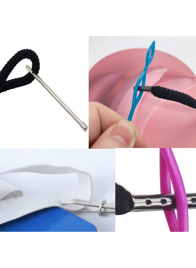 Luckkyme - 24Pack Replacement Drawstrings Drawcords 8 Pieces Cord Locks For Pants Sweatpants Hoodies Scrubs Jackets Shorts With 3 Pieces Drawstring Threader Rethreader Tool 53" Long (12 Color) - Image 1