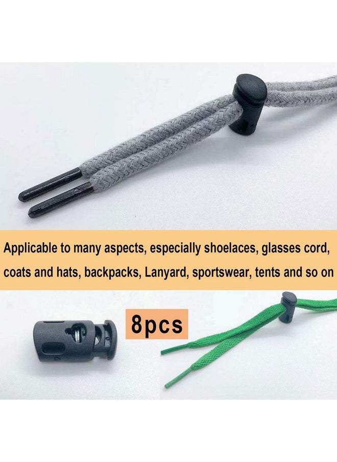 Luckkyme - 24Pack Replacement Drawstrings Drawcords 8 Pieces Cord Locks For Pants Sweatpants Hoodies Scrubs Jackets Shorts With 3 Pieces Drawstring Threader Rethreader Tool 53" Long (12 Color) - Image 1