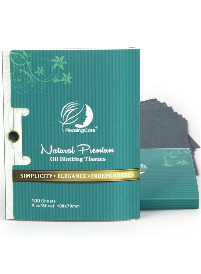 Premium Facial Oil Blotting Paper, 200 Counts - Natural Bamboo Charcoal Face Blotting Sheets, Easy Take Out Design - Top Handy Oil Absorbing Tissues - Oily Skin Care or Make Up Must Have!