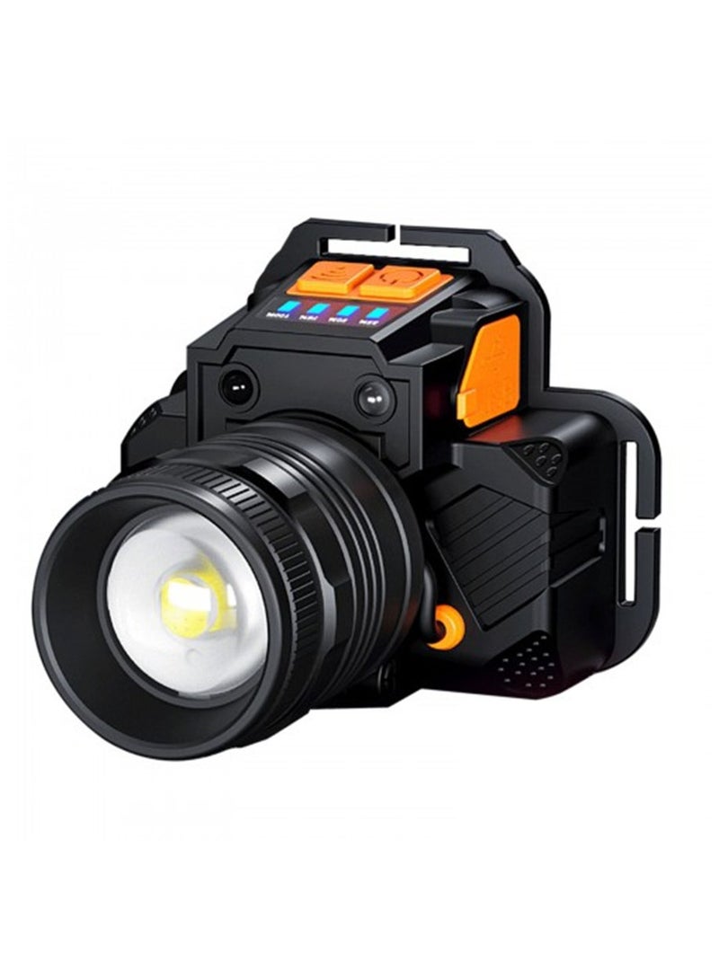 إسكدنيا مصباح أمامي LED سعة كبيرة ضوء قوي قابل لإعادة الشحن مقاوم للماء في الهواء الطلق الصيد الليلي طويل المدى مصباح يدوي التخييم ضوء مستشعر وضع التبديل - Image 5