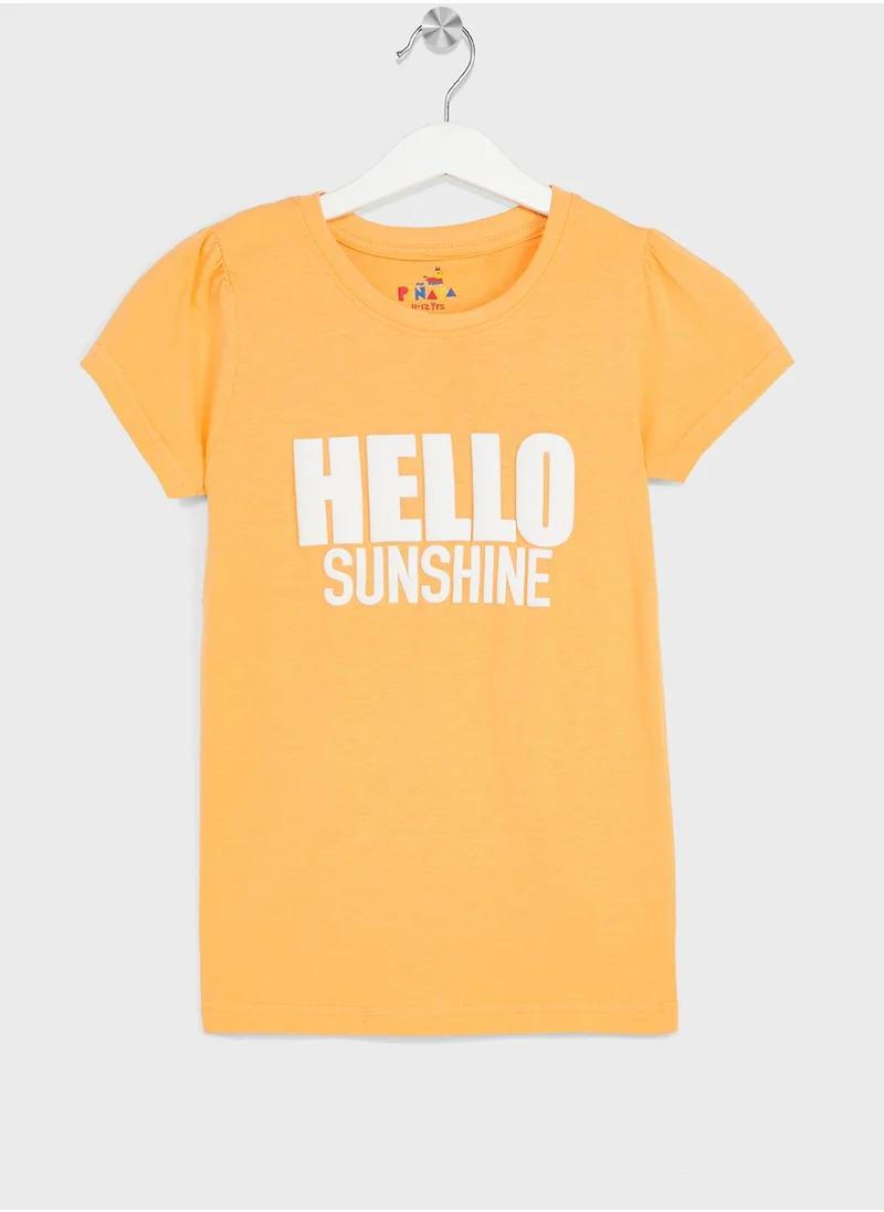 بنياتا Girls Pack Of 2 Print T-Shirt Set
